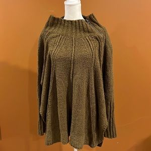 FREE PEOPLE GREEN COWL NECK SWEATER SOZE M/L